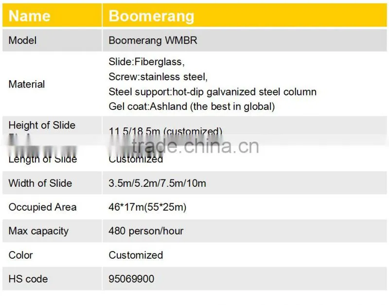 2015 Top Aquatic Water Park, Fiberglass Water Slide Tubes, Fiberglass Pool Slide for ODM