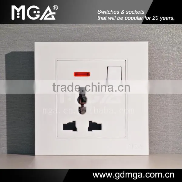 16A universal wall socket with Neon / multiple socket / universal electric socket