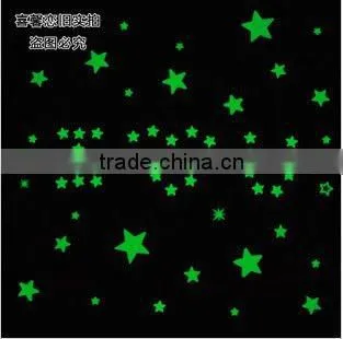 custom stars shape glow in dark sticker