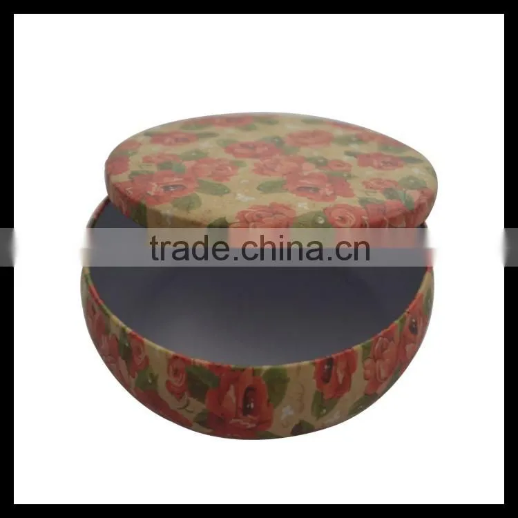 Round Pretty Tinplate Customized Printing Candle Tin Box For Home