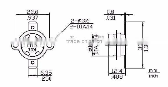 T24 15A 250V Home Appliance Bimetal Thermostat