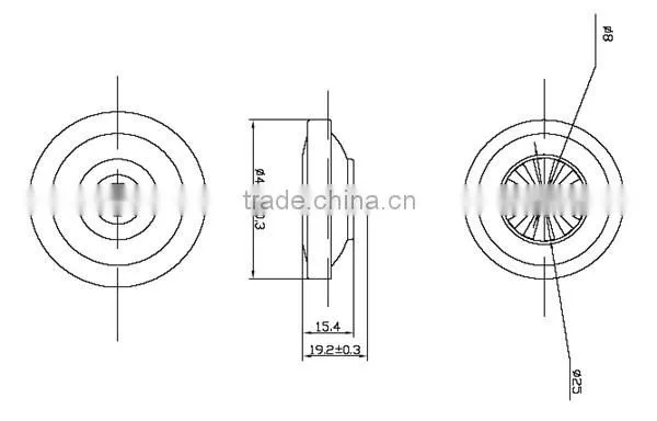 China new design 48.2mmx19.2mm good performance round electret telecommunication transmitter