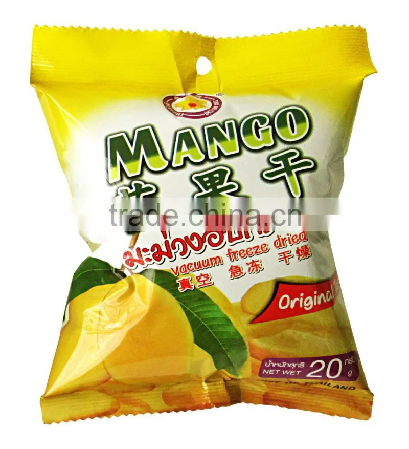 Freeze dried Mango 20 g fruit snack HACCP , ISO 22000, GMP, HALAL, KOSHER certified