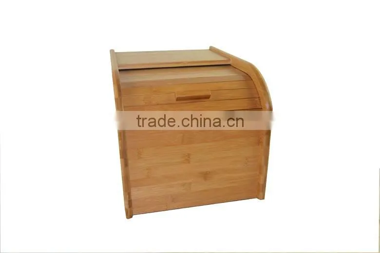 DX004/Bamboo Rice Holder Exquisite Bamboo Sliding Lid Rolltop Loaves Bread Box Storage Bin