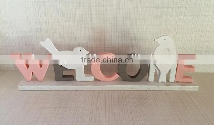 Wooden "Welcome" letter Decoration ,goods promotion accessories gifts in window.wooden Home decorative items