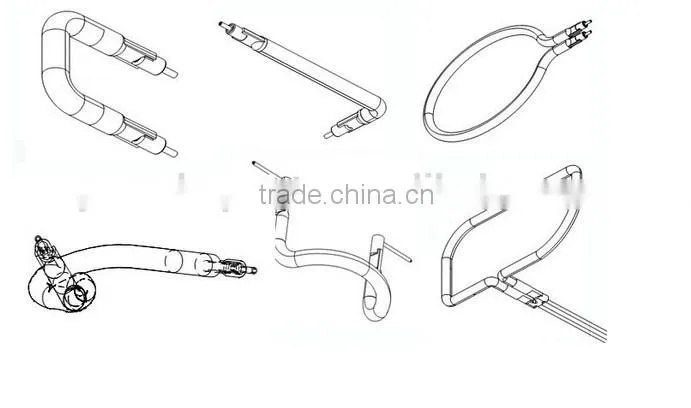Round shaped quartz halogen infrared oven lamp