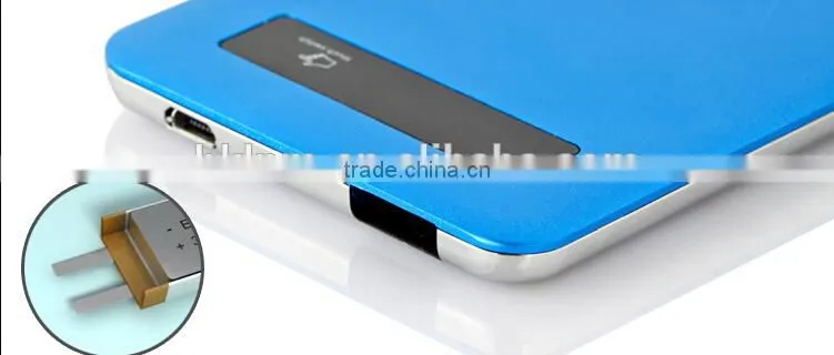 4000mah ultrathin aluminium alloy touch screen portable power bank fit for smartphone