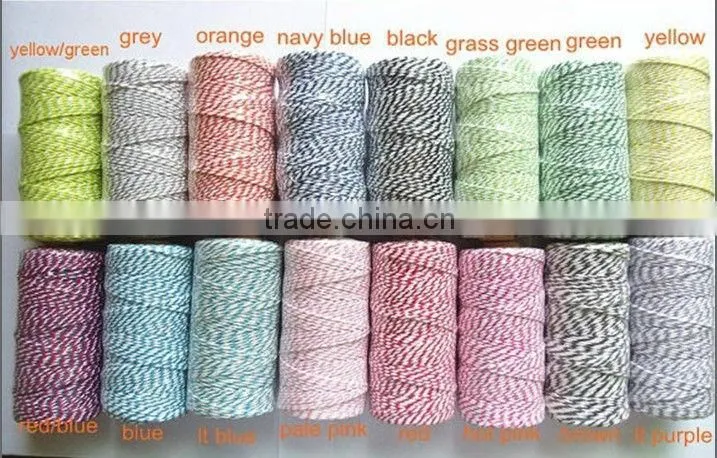 240 yards spool Baker's Twine in Gray Stripes - 240 Yards - Red Pink White String Cord Ribbon Gift Wrapping Packaging