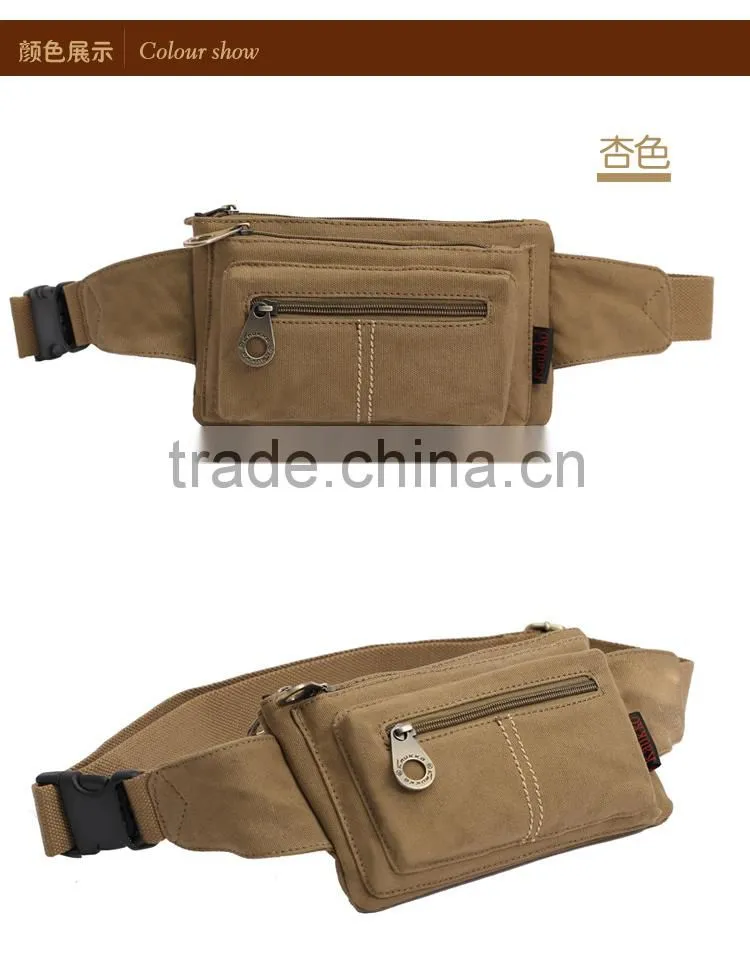 Fashion Waist Pack Canvas Waist Bag Fanny Pack Waist Belt Bag 2 colors