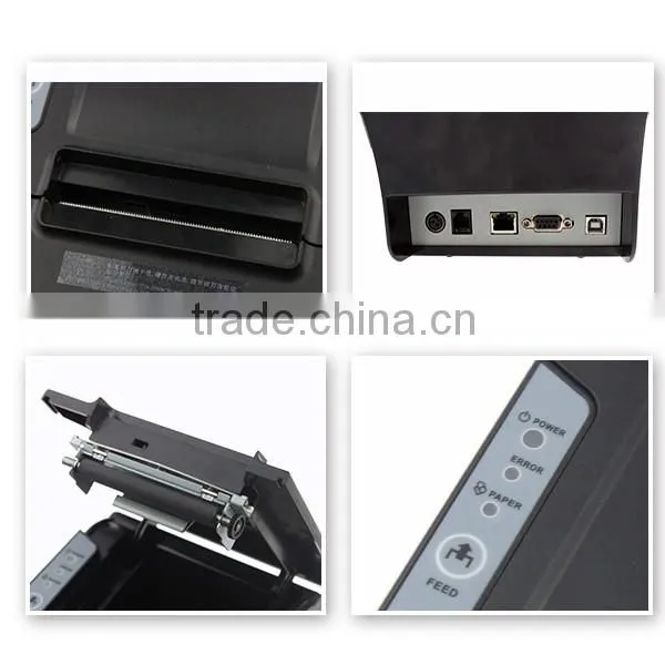 Pos 80 printer USB+Serial+Lan In terface auto cutter thermal printer with Free driver