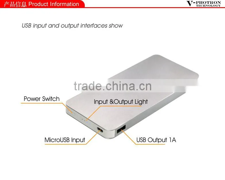 Newest ultra-thin 6000mAh power bank charger for iphone