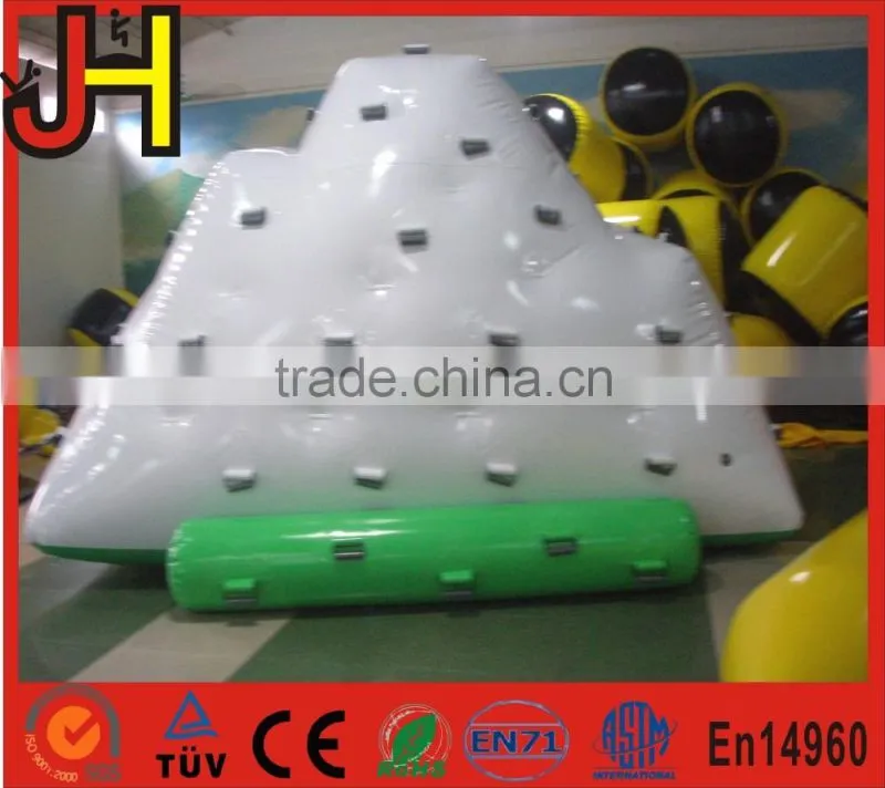 2016 factory price inflatable iceberg climbing water island climb wall toys 0.9mm PVC tarpaulin