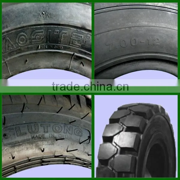 China brand new tyres prices 7.00-12 solid forklift tire