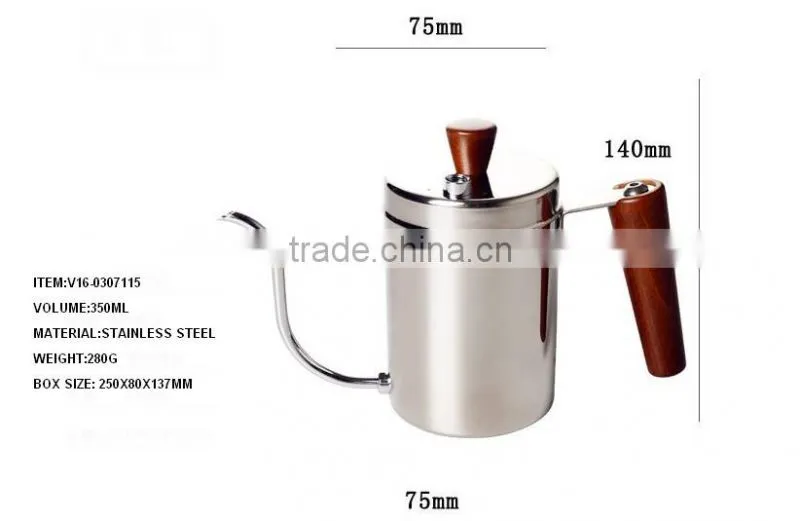 stainless steel coffee kettle, stainless steel coffee driper kettle pot with thermometer