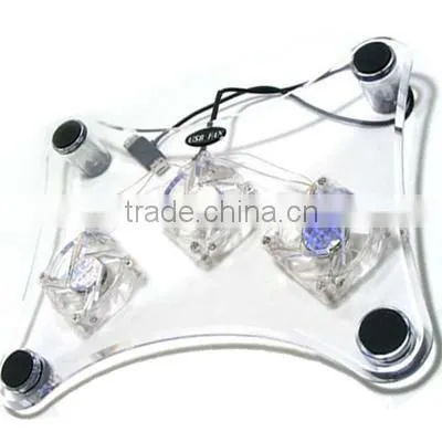 3 fans lighting cooling fan notebook cooler 3fan