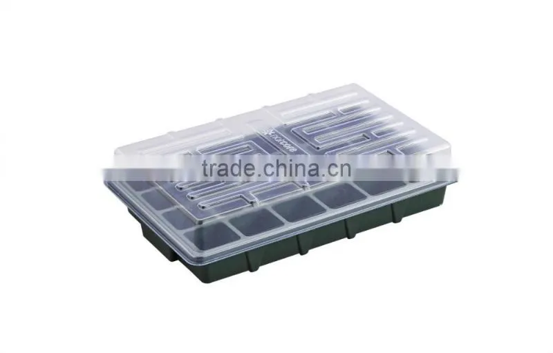 High quantity 24 cells black PS seeding tray with lid