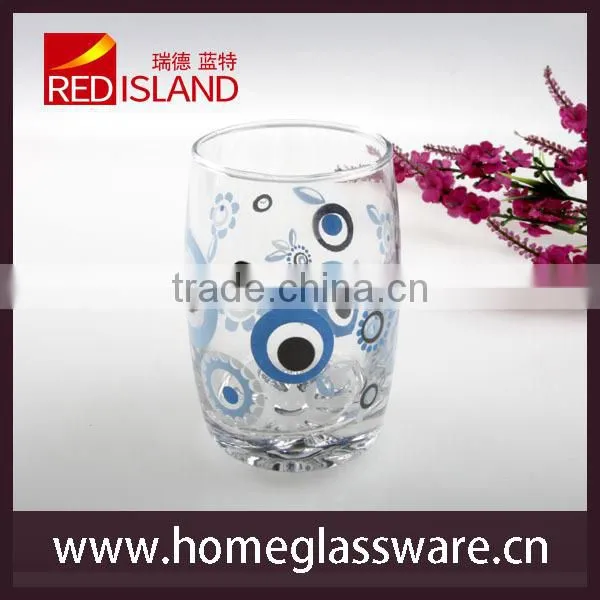 Classic Healthy Glass Drinking Tumbler,Blue ocean style Printing Energetic Glass Cup