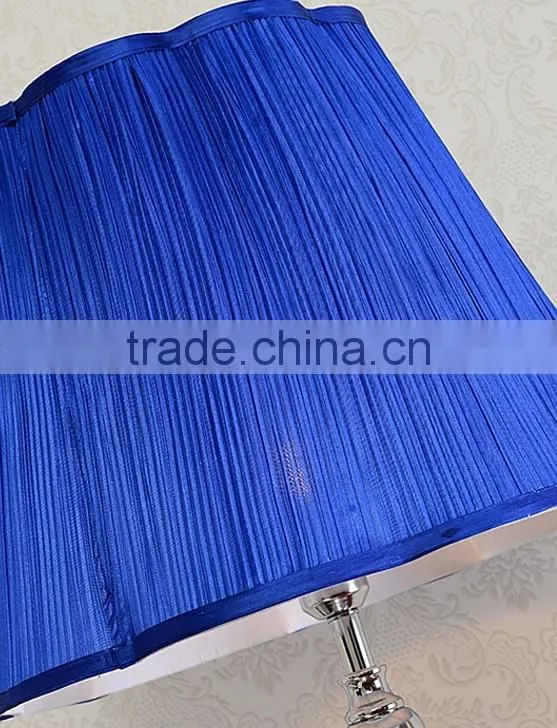 Blue color artistic glass silver plated hardware base floor lamp