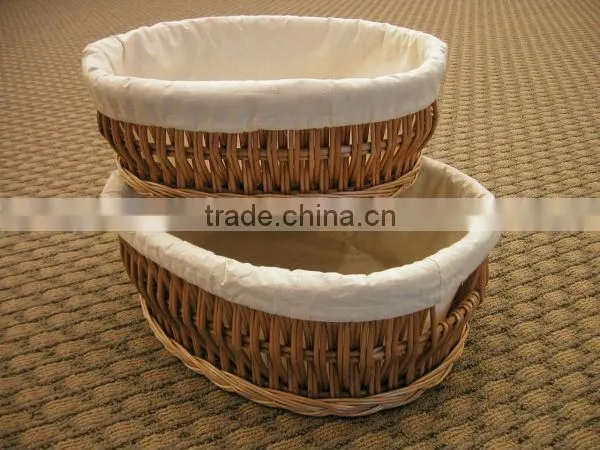 Wicker trash basket