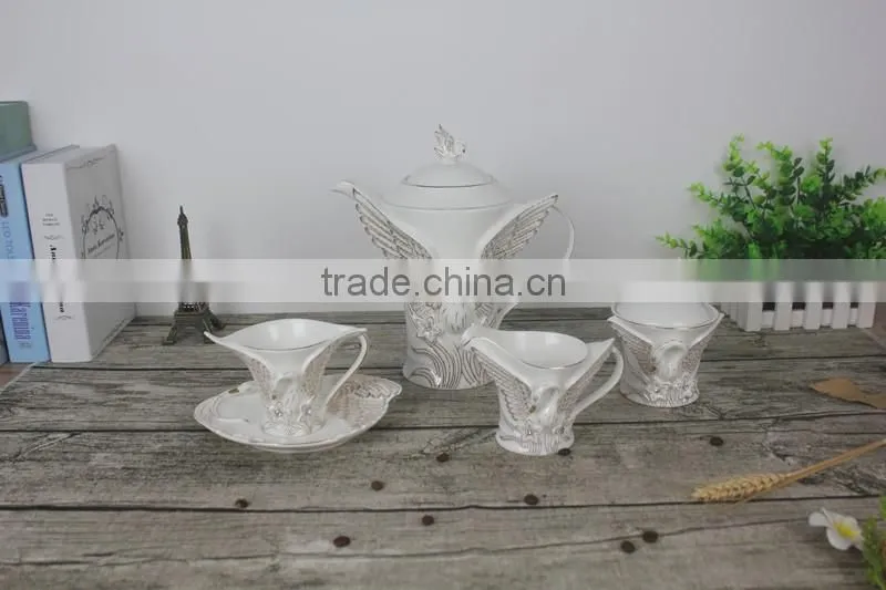 Eco-feature stockage golden classical coffee cup set