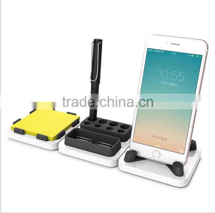 Creative Desktop Storage three-piece Simple Desk tool case memo paper box/phone dock/pencil vase