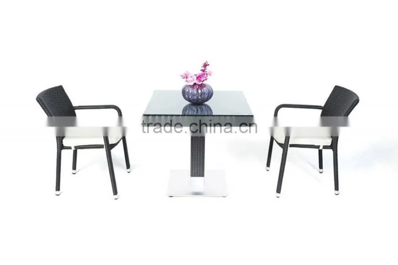 2017 Sigma weatherproof quickest delivery resin wicker small glass center table