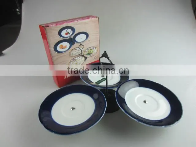 Colorful decal ceramic cake stand/candy stand for weeding/party use with cheap price in stock