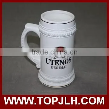High quality custom logo printed glass beer mug for sublimation