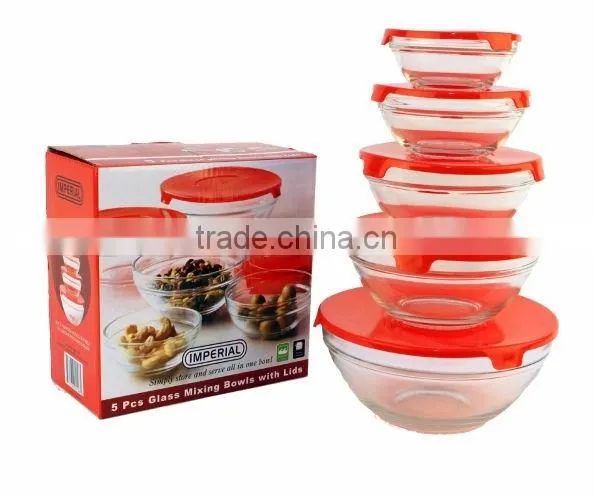 Glass bowl With Green Lids