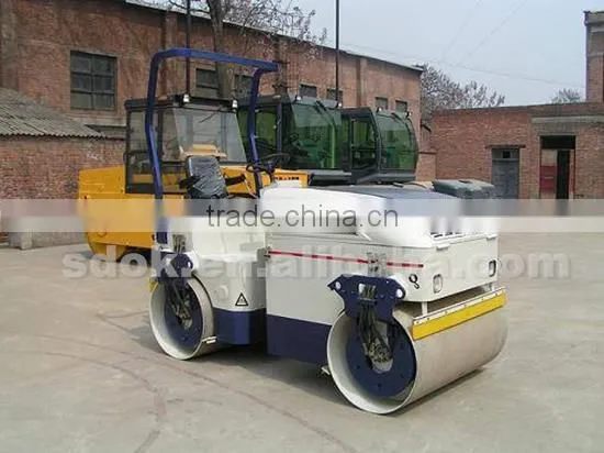 Plastic asphalt compactor vibratory roller,ride-on double drums vibratory roller with perkins engine with great price