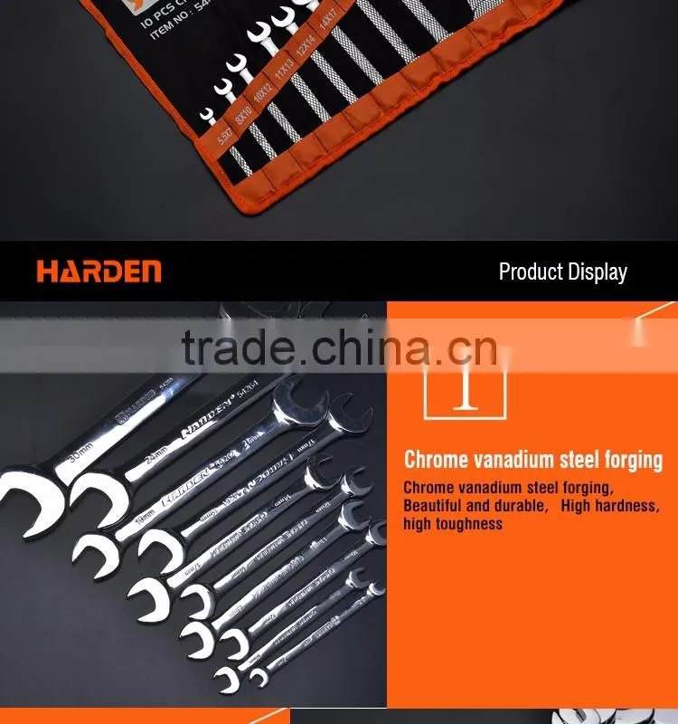 Professional 10PCS Double OPEN-END CRV Ratchet Spanner Set