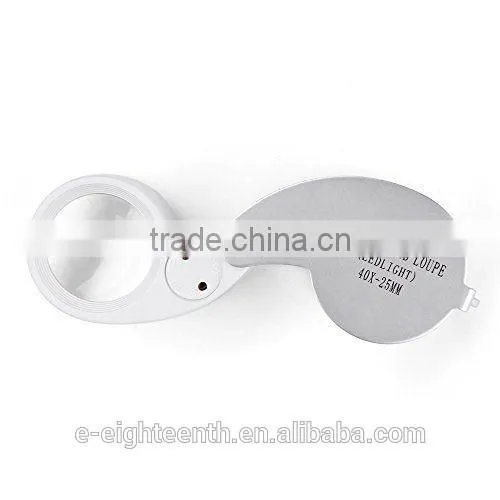 MG21011 Flexzion Illuminated Jeweler Loupe 40X 25 mm Glass Lens Eye Magnifier Magnifying