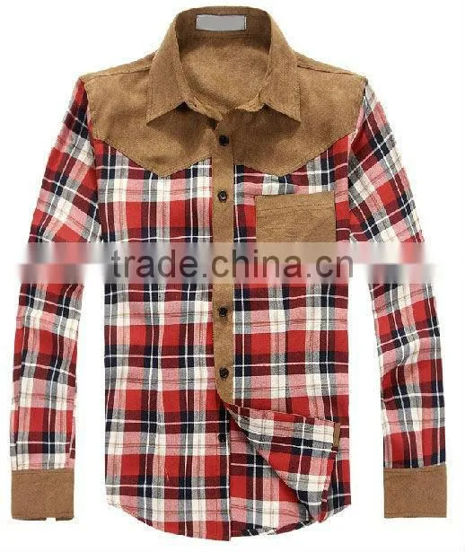 Newest Men's Plaid Long Sleeves Slim Cut Casual Shirt