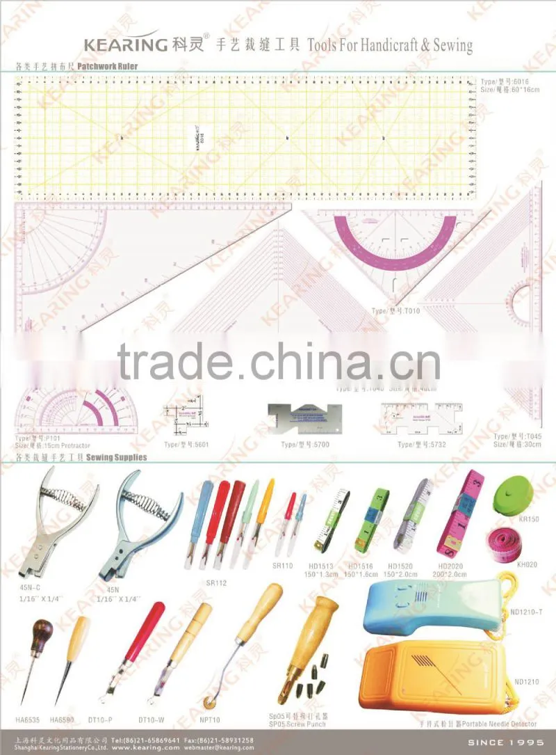 Kearing Chinese Manufacture Triangular Ruler 30cm Bevel length With Protractor # T045