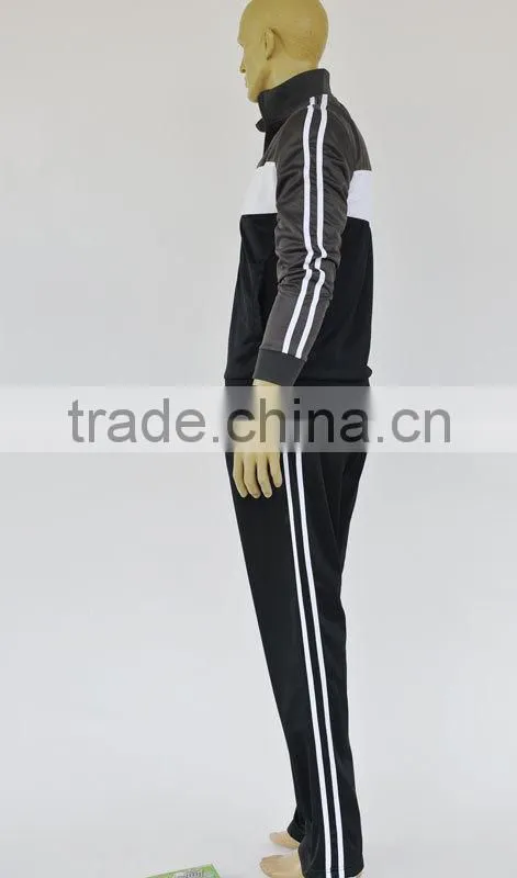 Factory OEM High quality sports sets polyester tricot set with rib on collar
