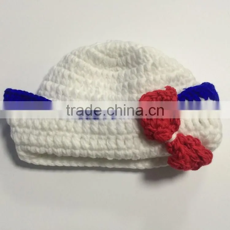 4pcs set photo props hat+shoes+diaper+tie fashion blue crochet cowboy custome photography