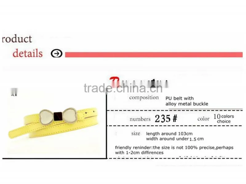 New candy color Painting PU Leather Women Belt Kinds Of Collocation Dresses Belts For Women