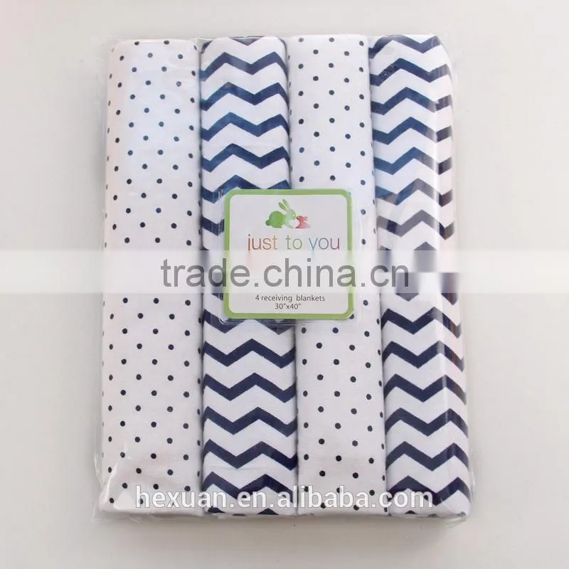 OEM factory or stocked designs 102*76cm Baby Receiving Blanket, Flannel Blanket, 100% Cotton Baby Blanket