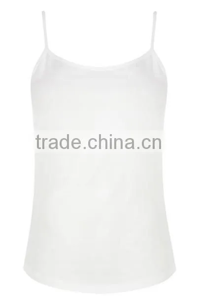 Light White Color Scoop Neck Casual Wear Stringer Vest