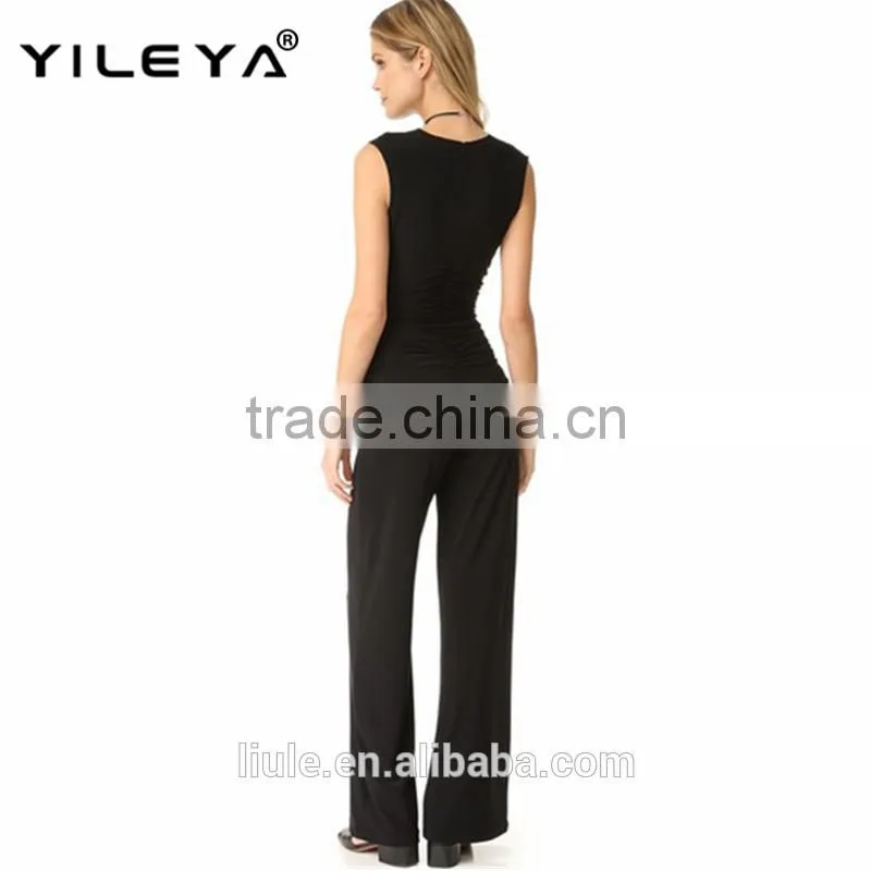 Latest design women jumpsuit onepiece jumpsuit V neckline