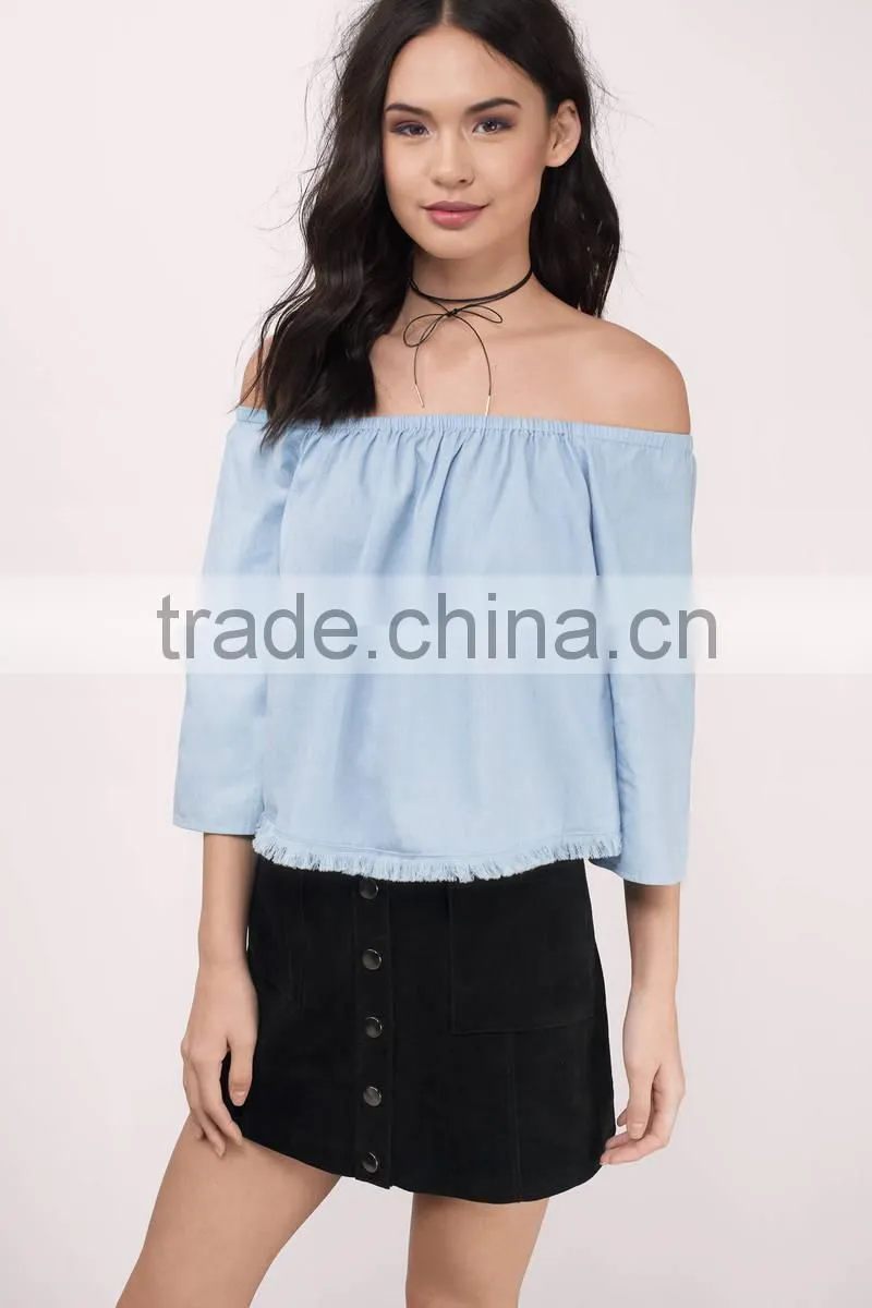 2017 latest fashion design lady clothing summer off shoulder women top