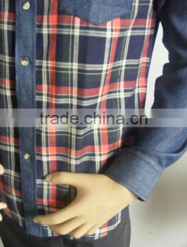 2016 Slim fit Newest Exclusive style 100%Cotton Yarn dyed Denim Shirt for men
