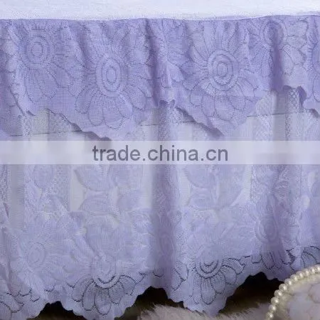 Luxury star hotel bed skirt with embroidery