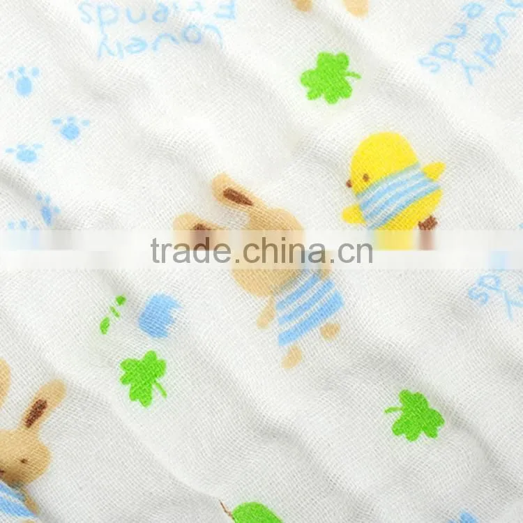100% cotton double layers hot sale custom print muslin baby blanket