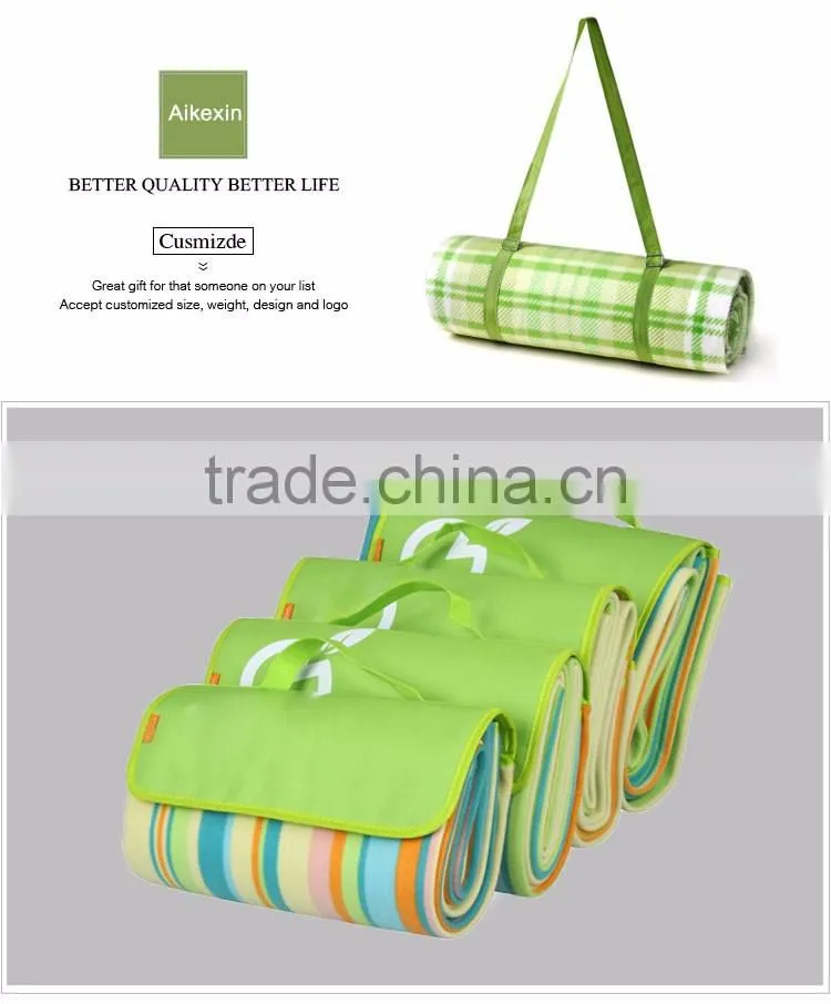 Waterproof Anti-Pillng Polar Fleece Custom Picnic Blankets