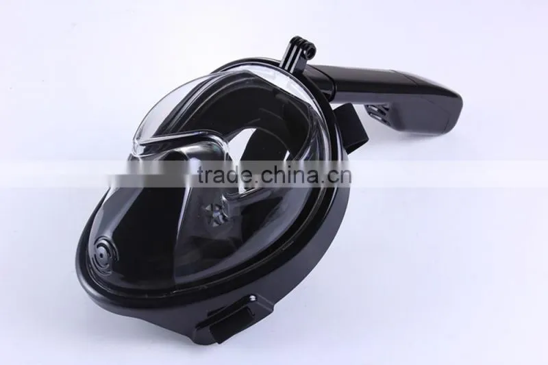 High quality silicone full face diving mask 180 degree snorkel mask snorkel for mask with Gopro mount