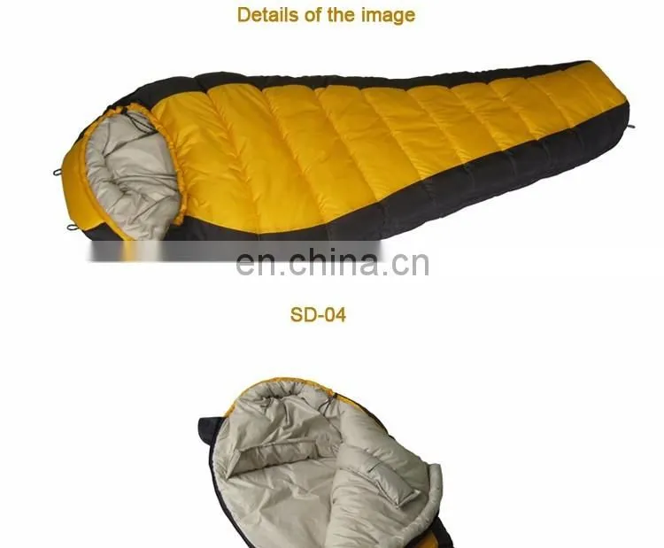 Cold weather double layer Mummy sleeping bag With Compression Sack Great For 4 Season