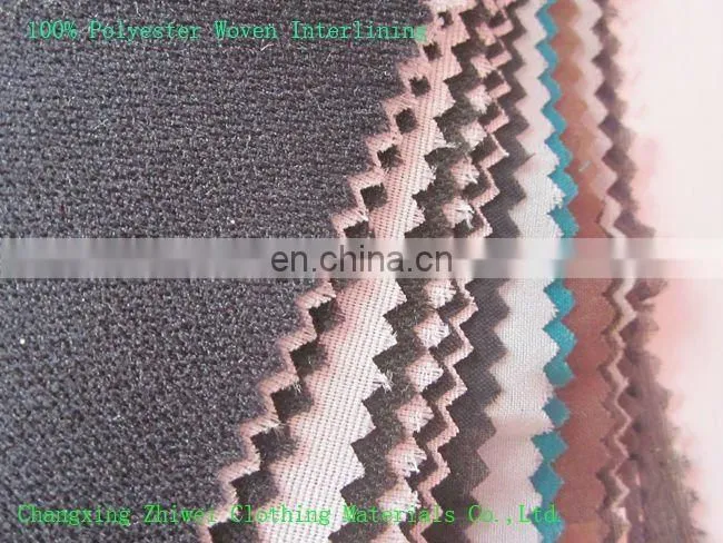 100% Polyester Double Dot Woven Interlining Fabric