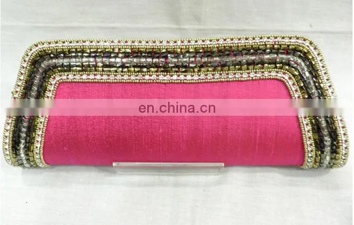 Exotic Blue Crystal studded beaded Wedding Bridal Evening Prom Clutch Handbag