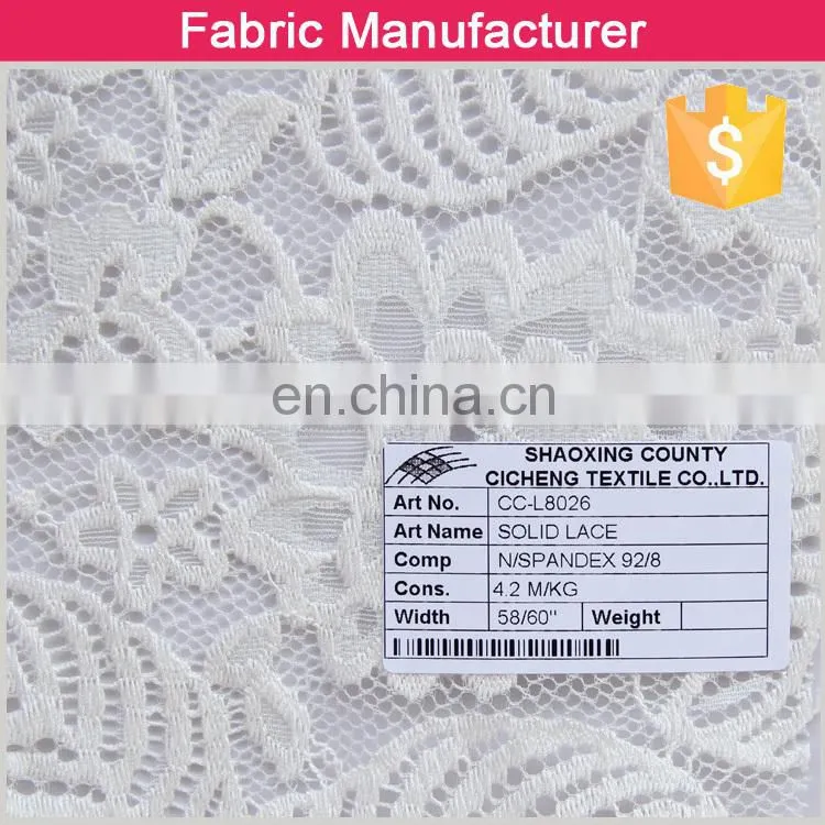 2015 High Quality Newest design custom lace fabric, 35/65 Nylon/Rayon custom lace fabric, Ladies' Garment custom lace fabric